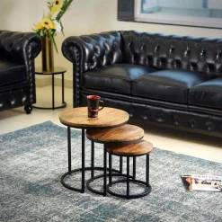 Salontafels^Huisenthuis Salontafel set Vienna Mangolia Bruin