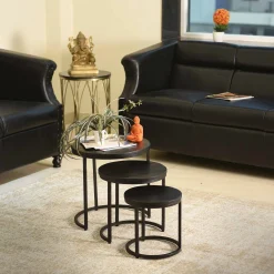 Salontafels^Huisenthuis Salontafel set Vienna Zwart