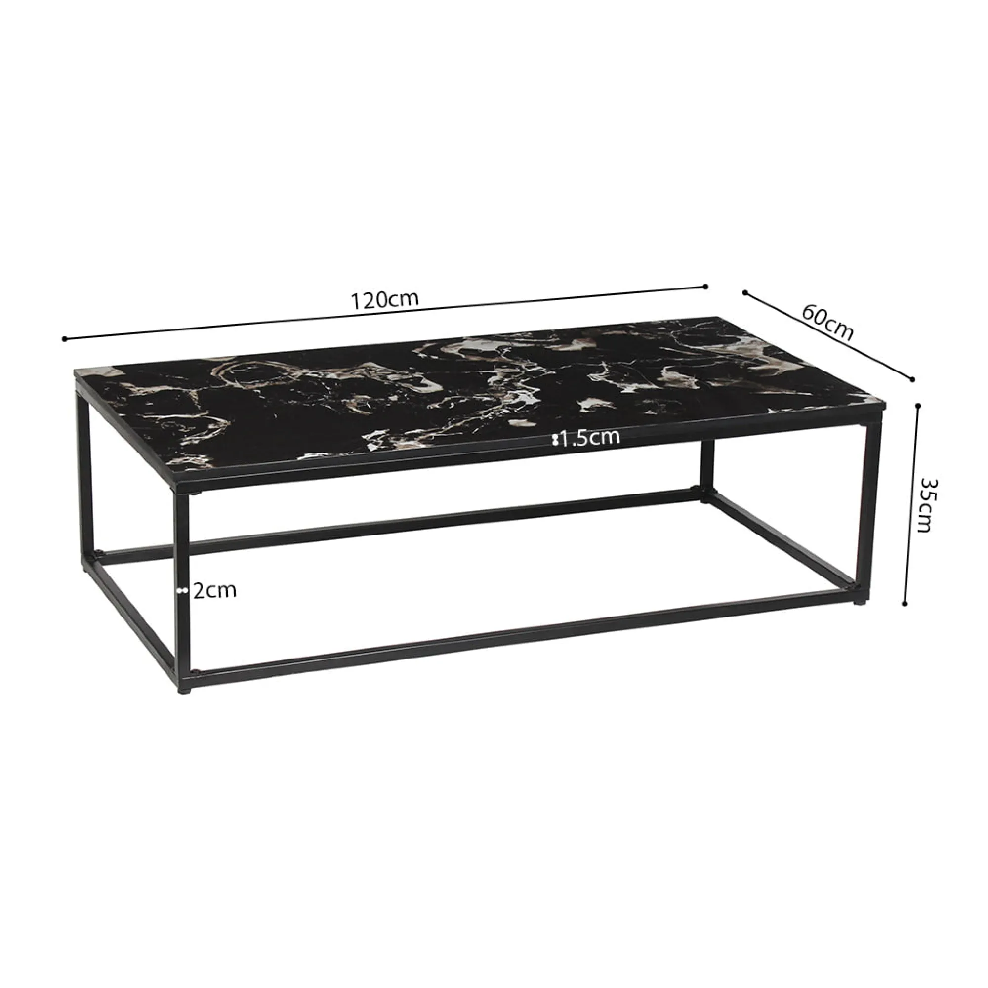Salontafels^Huisenthuis Salontafel Sinem Zwart Marmer