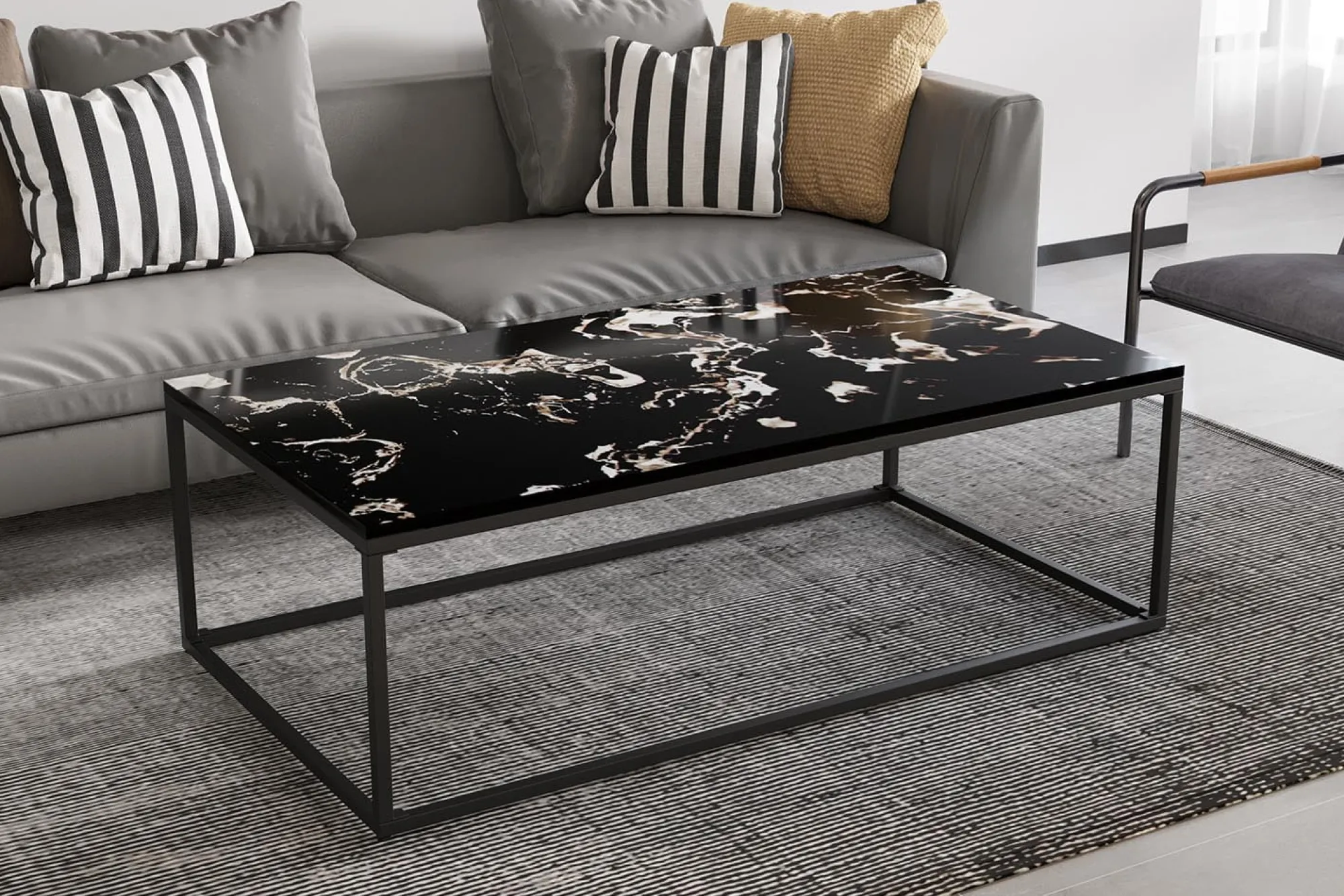 Salontafels^Huisenthuis Salontafel Sinem Zwart Marmer