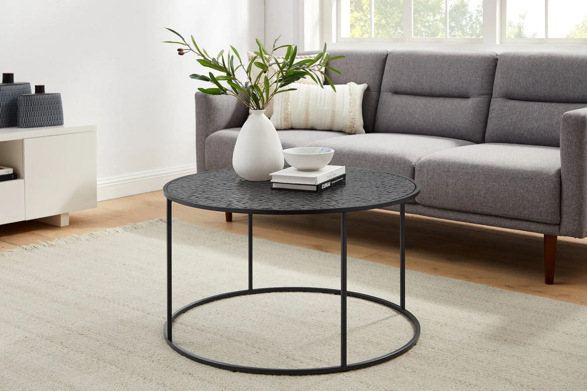 Salontafels^Huisenthuis Salontafel Wolga Zwart 80 cm-2