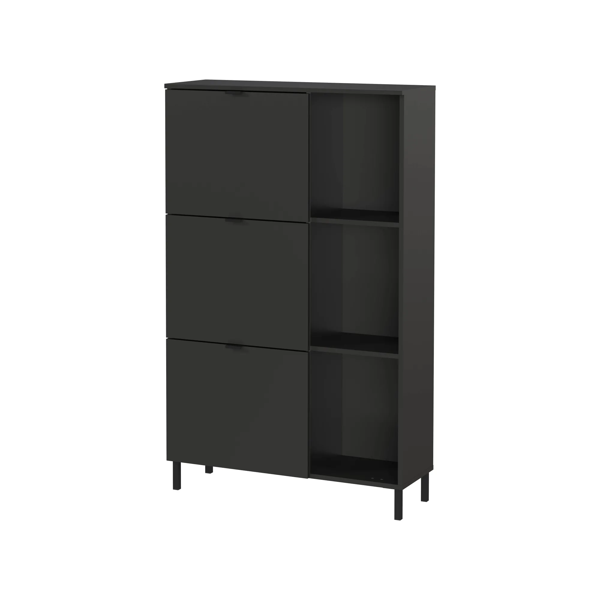 Schoenenkasten^Huisenthuis Schoenenkast Archie Grafiet 85 cm