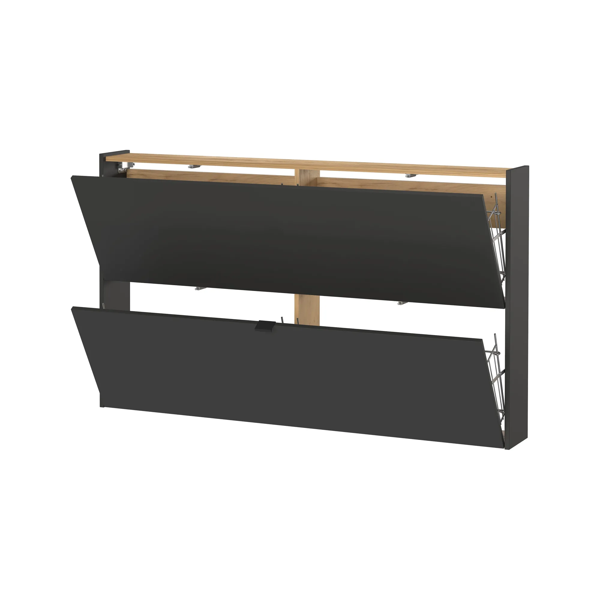 Schoenenkasten^Huisenthuis Schoenenkast Eleonore 140 cm Grafiet