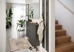 Schoenenkasten^Huisenthuis Schoenenkast Eleonore 140 cm Grafiet