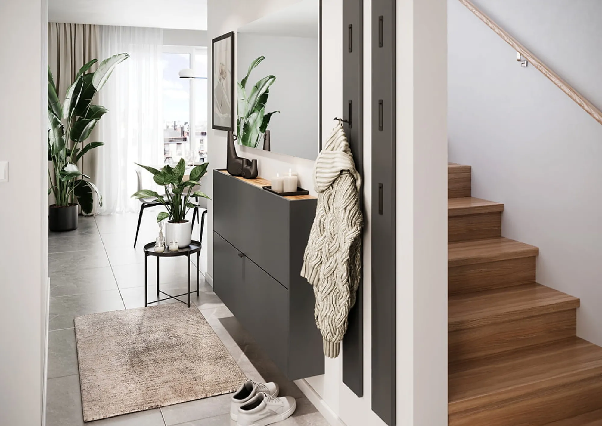 Schoenenkasten^Huisenthuis Schoenenkast Eleonore 140 cm Grafiet