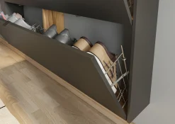 Schoenenkasten^Huisenthuis Schoenenkast Eleonore 140 cm Grafiet