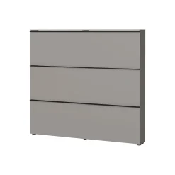 Schoenenkasten^Huisenthuis Schoenenkast Miles Grijs 140 x 129 cm