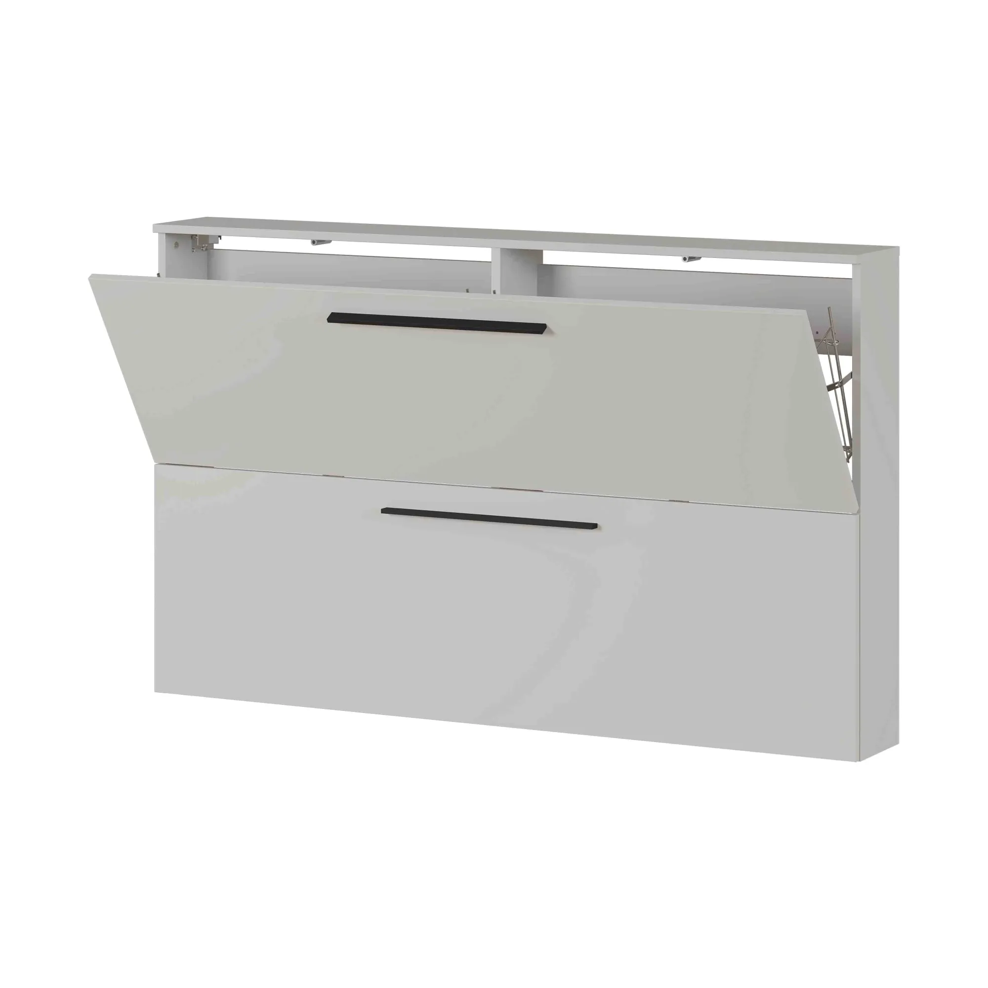 Schoenenkasten^Huisenthuis Schoenenkast Nicole 140×85 cm Lichtgrijs