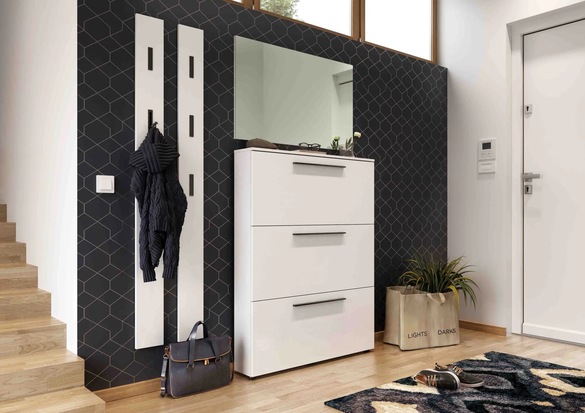 Schoenenkasten^Huisenthuis Schoenenkast Nicole 100×131 cm Wit