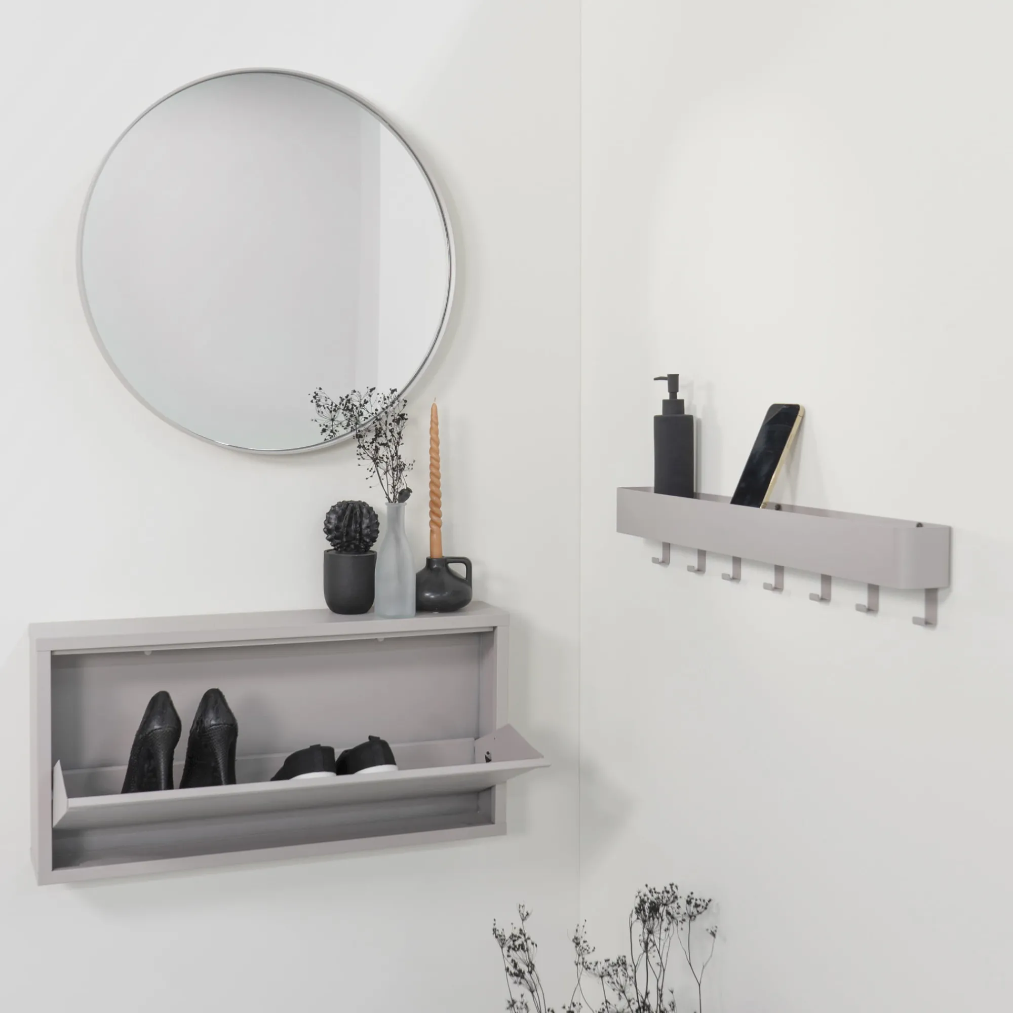 Schoenenkasten^Huisenthuis Schoenenkast Oscar-1 Taupe