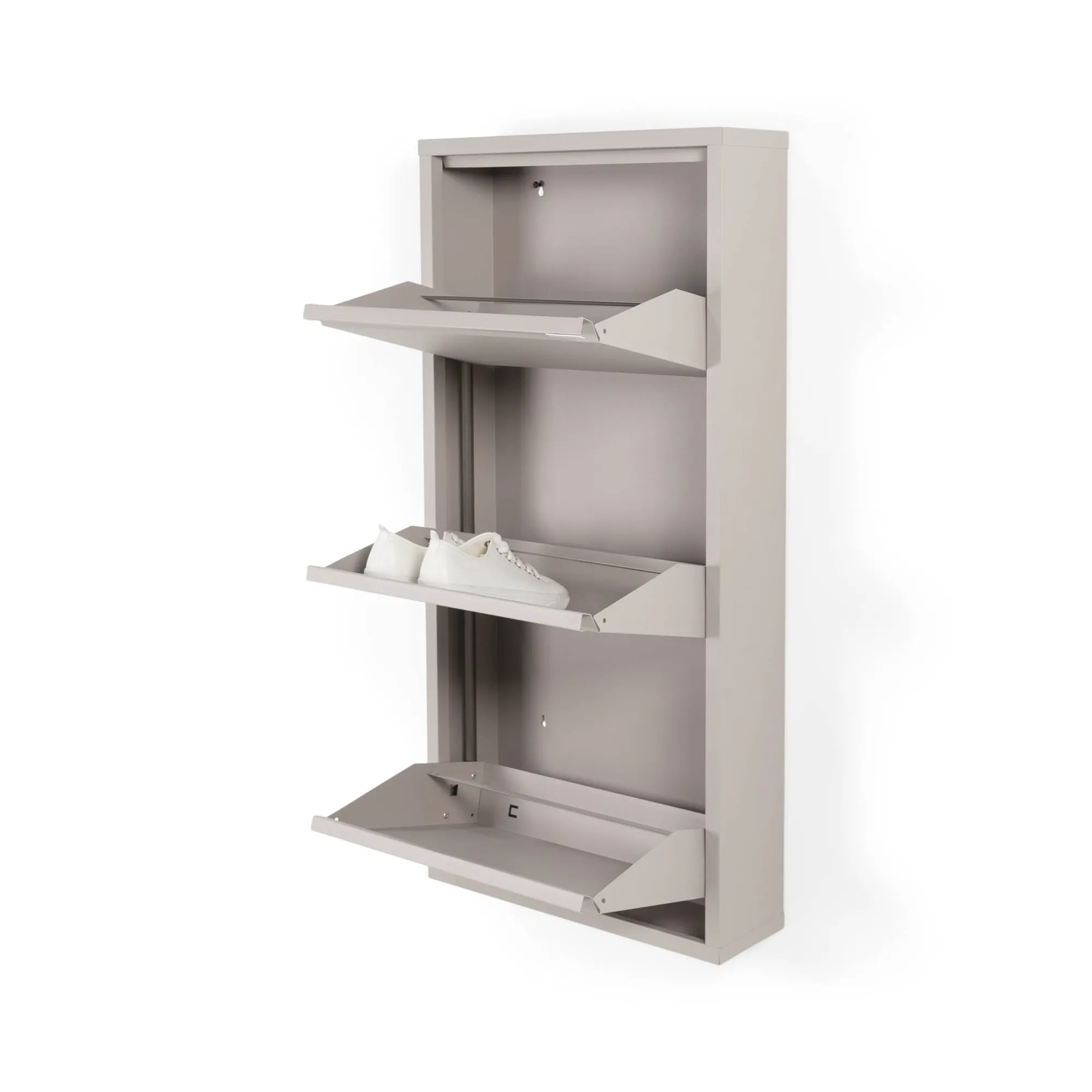 Schoenenkasten^Huisenthuis Schoenenkast Oscar-3 Taupe