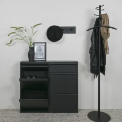 Schoenenkasten^Huisenthuis Schoenenkast Oscar-6 Zwart