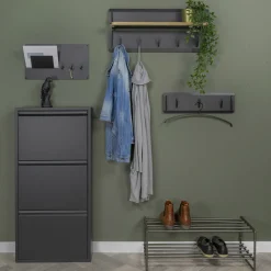 Schoenenkasten^Huisenthuis Schoenenkast Oscar-3 Zwart