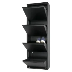 Schoenenkasten^Huisenthuis Schoenenkast Oscar-4 Zwart