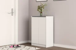 Schoenenkasten^Huisenthuis Schoenenkast Rachel 90x60x35 cm Wit