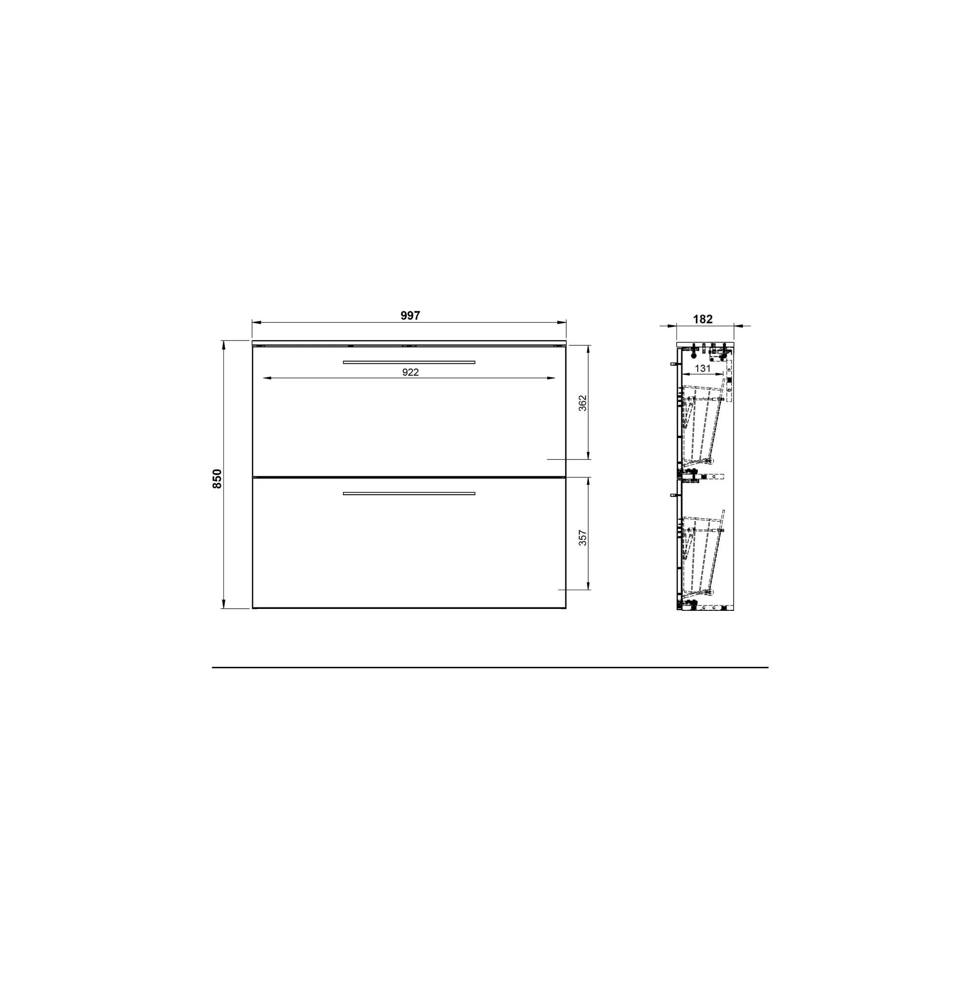 Schoenenkasten^Huisenthuis Schoenenkast Santana Grafiet Eiken 85 cm