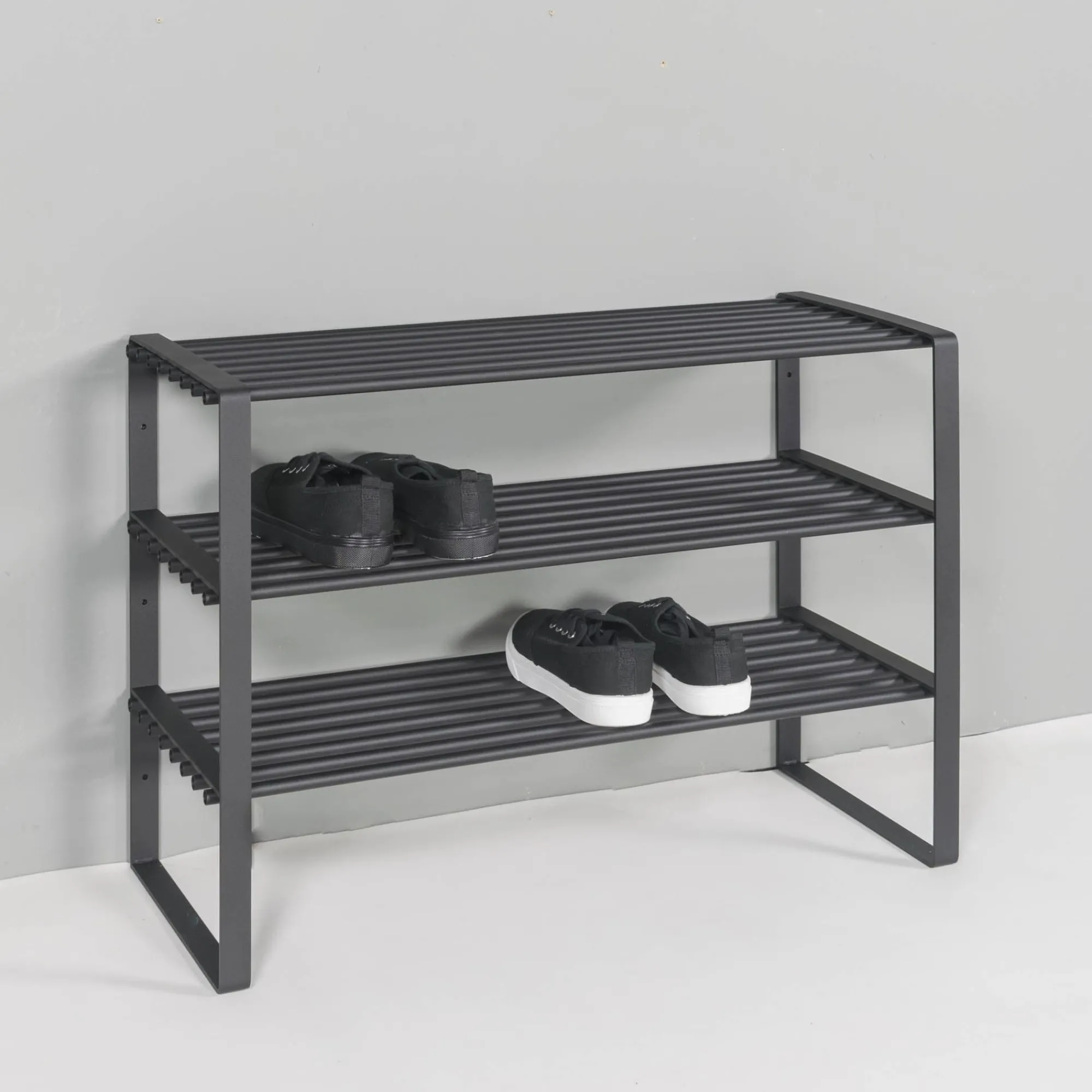 Schoenenkasten^Huisenthuis Schoenenrek Boris 70 cm Zwart