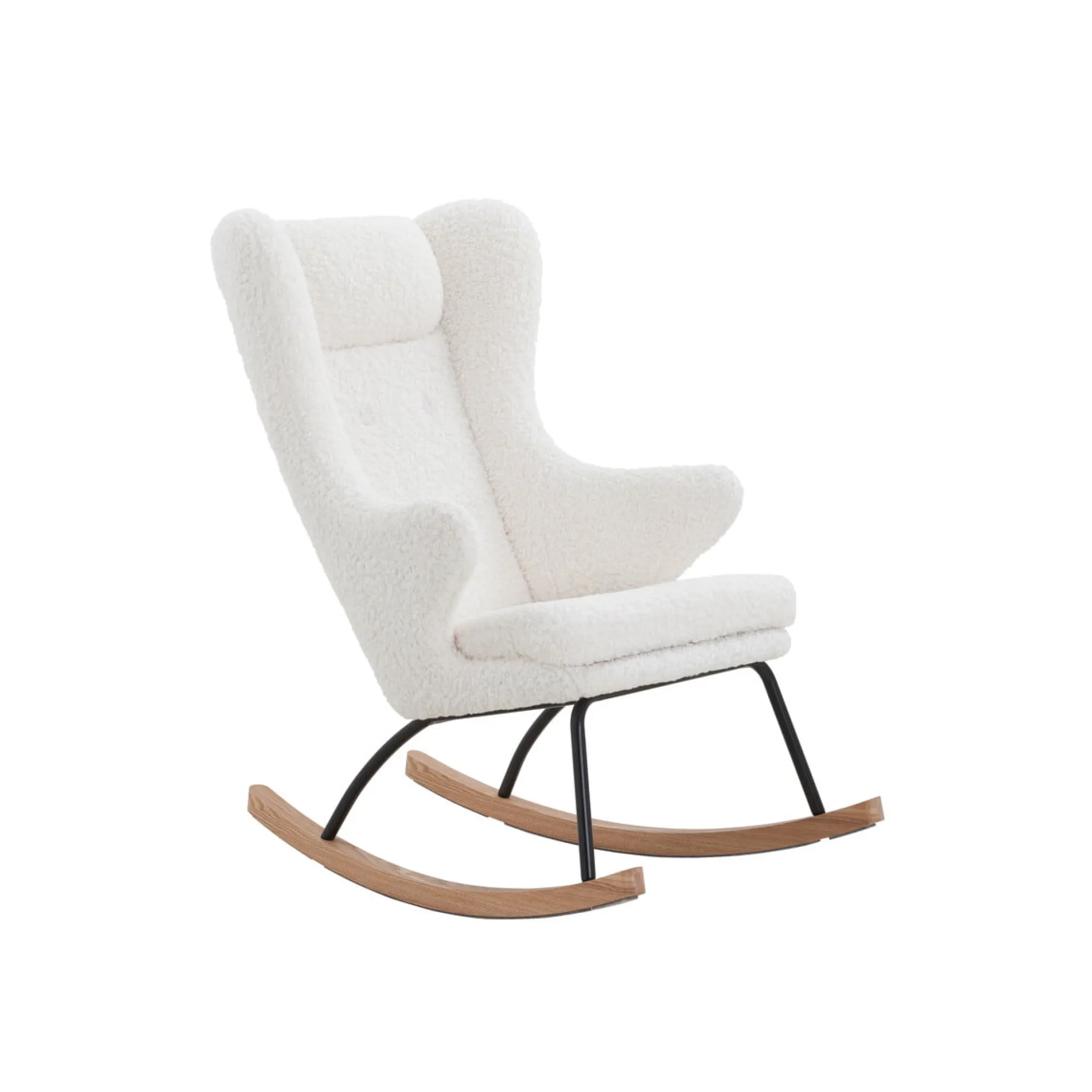 Schommelstoelen|Fauteuils^Huisenthuis Schommelstoel Amber Teddy Wit