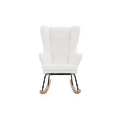Schommelstoelen|Fauteuils^Huisenthuis Schommelstoel Amber Teddy Wit