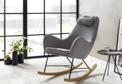 Schommelstoelen|Fauteuils^Huisenthuis Schommelstoel Esmee Grijs