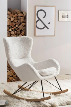 Schommelstoelen|Fauteuils^Huisenthuis Schommelstoel Hannah -Teddy Wit