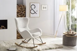 Schommelstoelen|Fauteuils^Huisenthuis Schommelstoel Hannah -Teddy Wit