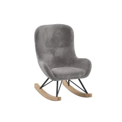 Schommelstoelen|Fauteuils^Huisenthuis Schommelstoel Jula Mini Bouclé Antraciet