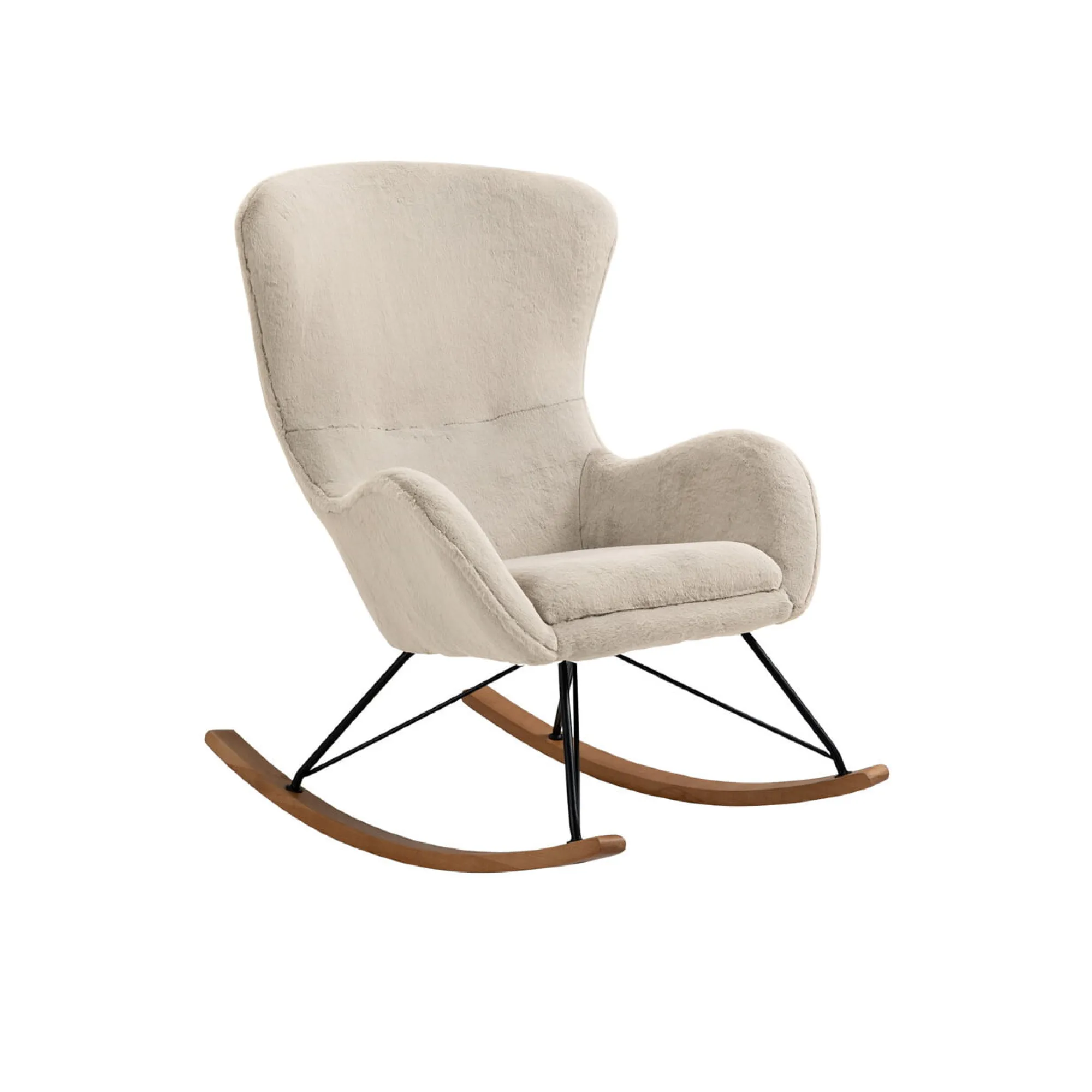 Schommelstoelen|Fauteuils^Huisenthuis Schommelstoel Maartje Teddy Beige