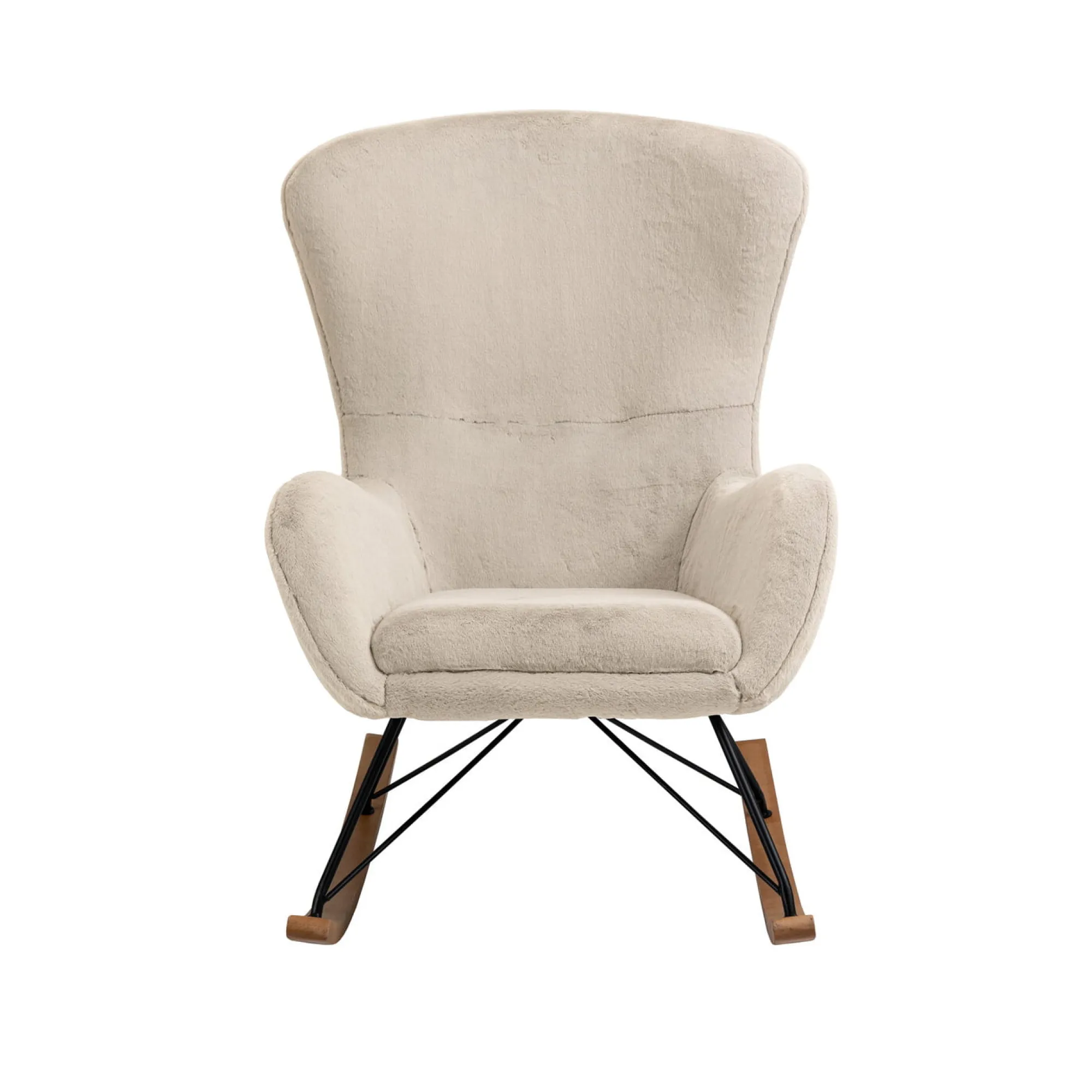 Schommelstoelen|Fauteuils^Huisenthuis Schommelstoel Maartje Teddy Beige