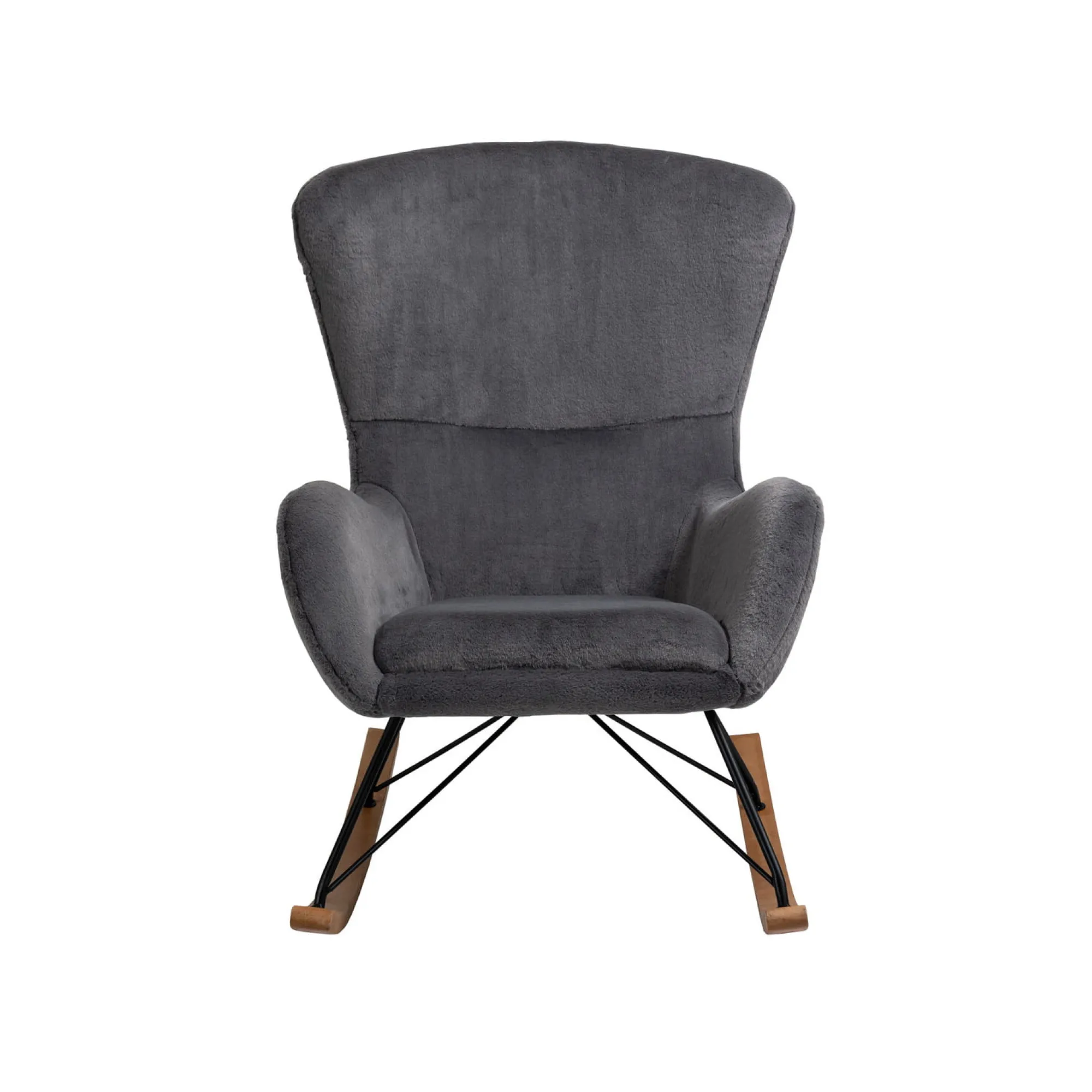 Schommelstoelen|Fauteuils^Huisenthuis Schommelstoel Maartje Donker Teddy Grijs