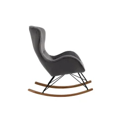Schommelstoelen|Fauteuils^Huisenthuis Schommelstoel Maartje Donker Teddy Grijs