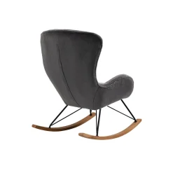 Schommelstoelen|Fauteuils^Huisenthuis Schommelstoel Maartje Donker Teddy Grijs