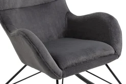 Schommelstoelen|Fauteuils^Huisenthuis Schommelstoel Maartje Donker Teddy Grijs
