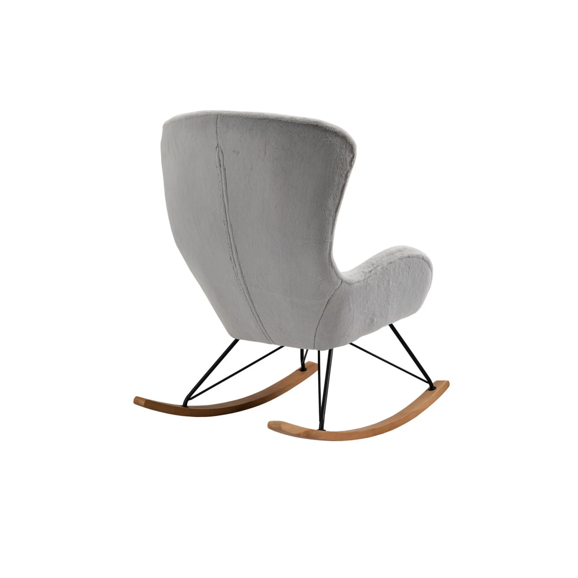 Schommelstoelen|Fauteuils^Huisenthuis Schommelstoel Maartje Licht Teddy Grijs