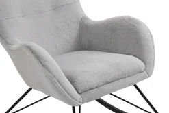 Schommelstoelen|Fauteuils^Huisenthuis Schommelstoel Maartje Licht Teddy Grijs