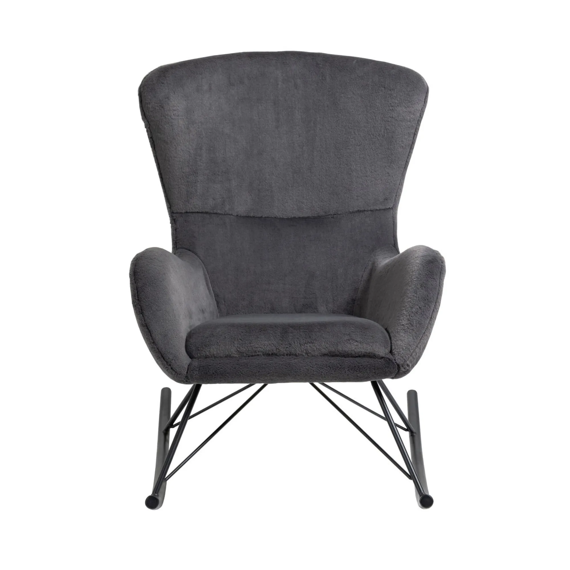 Schommelstoelen|Fauteuils^Huisenthuis Schommelstoel Pippa Donker Teddy Grijs