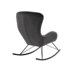 Schommelstoelen|Fauteuils^Huisenthuis Schommelstoel Pippa Donker Teddy Grijs