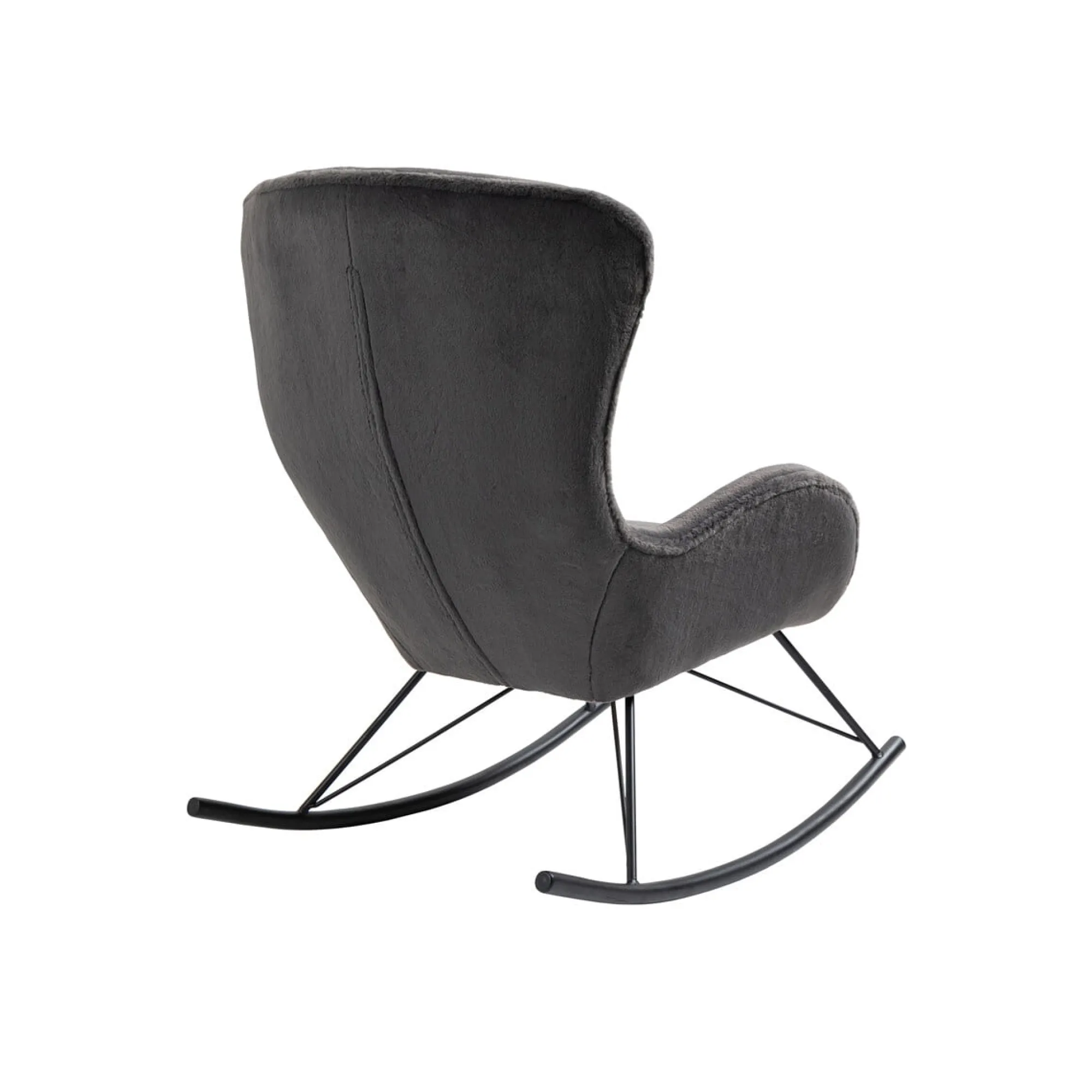 Schommelstoelen|Fauteuils^Huisenthuis Schommelstoel Pippa Donker Teddy Grijs