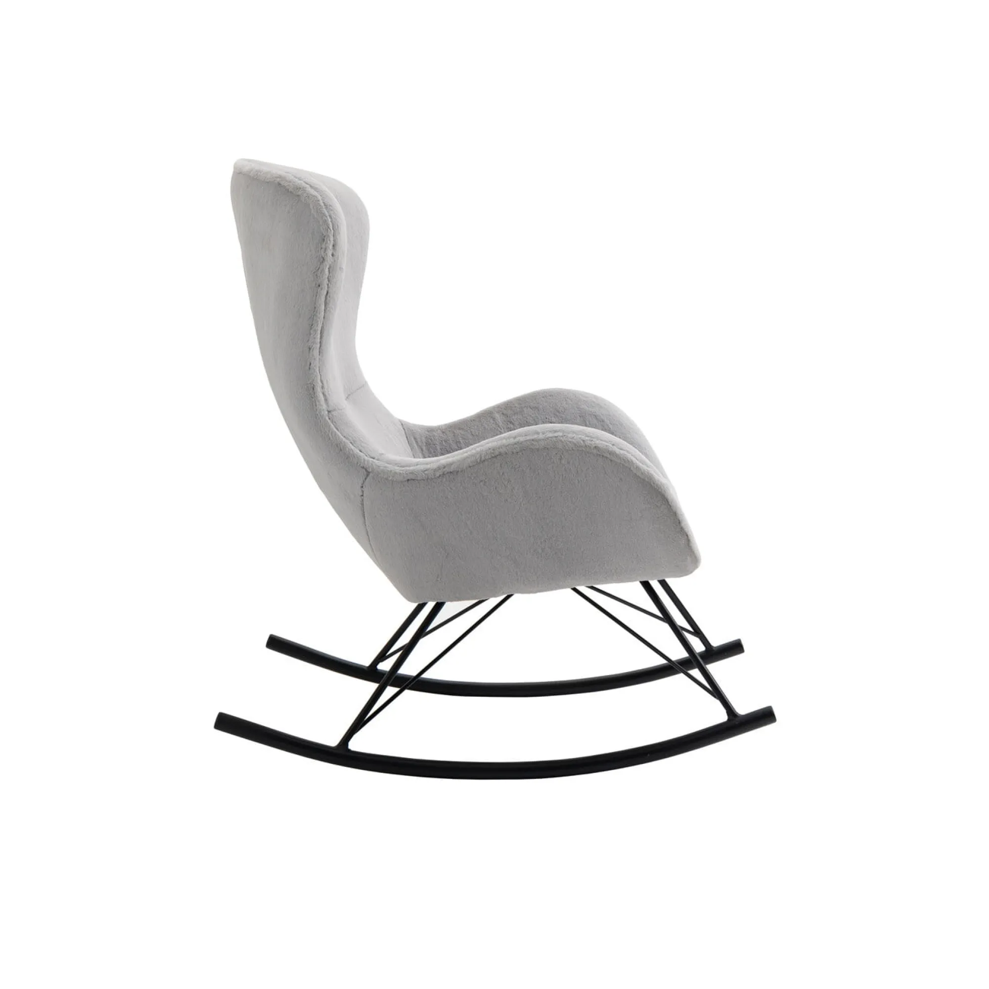Schommelstoelen|Fauteuils^Huisenthuis Schommelstoel Pippa Licht Teddy Grijs