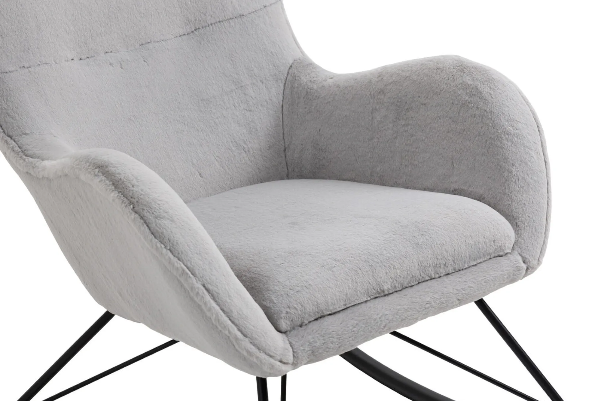 Schommelstoelen|Fauteuils^Huisenthuis Schommelstoel Pippa Licht Teddy Grijs