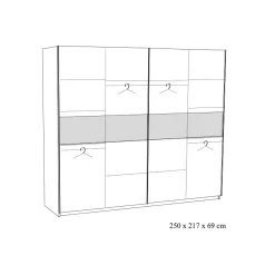 Kledingkasten^Huisenthuis Schuifdeurkast Livia 250 cm Eiken