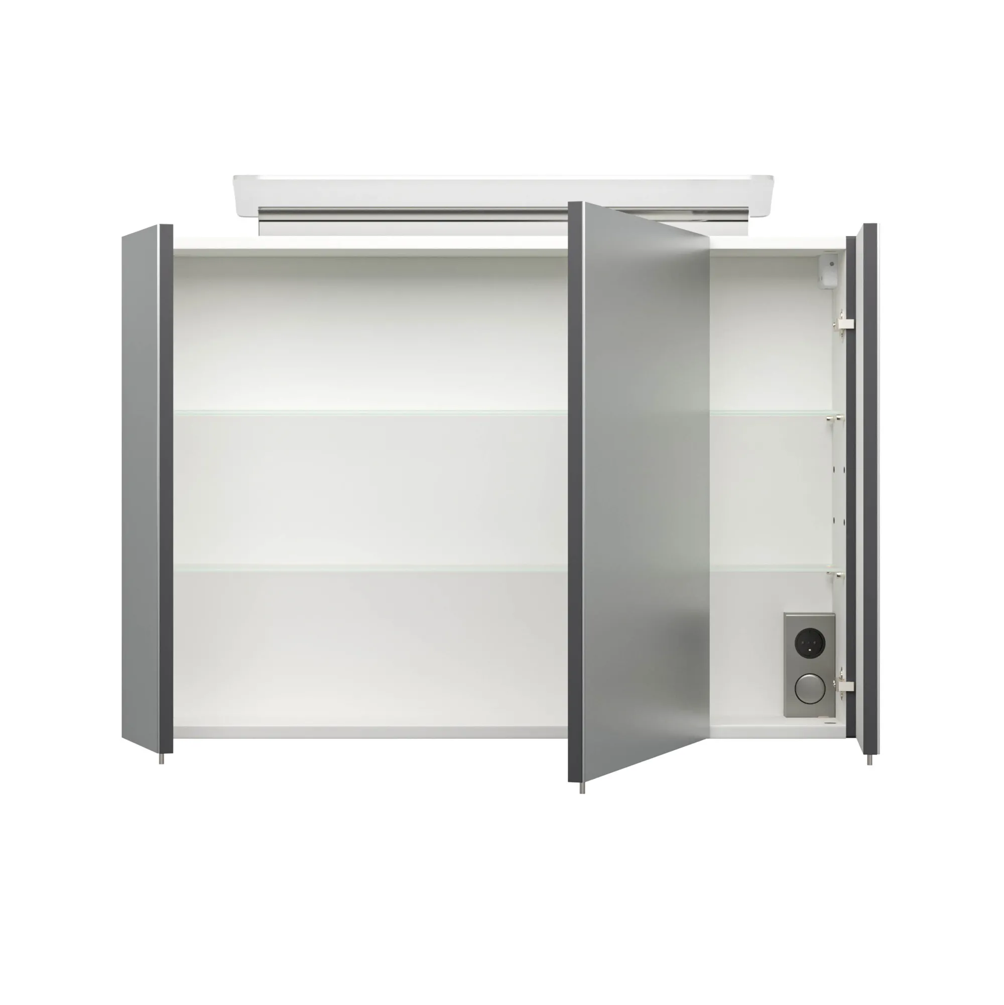 Spiegelkasten^Huisenthuis Spiegelkast Aron 90 cm Antraciet