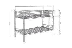 Kinderbedden^Huisenthuis Stapelbed Becky Grijs