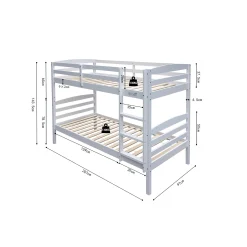 Kinderbedden^Huisenthuis Stapelbed Ravi Wit 90×200 cm Grenen