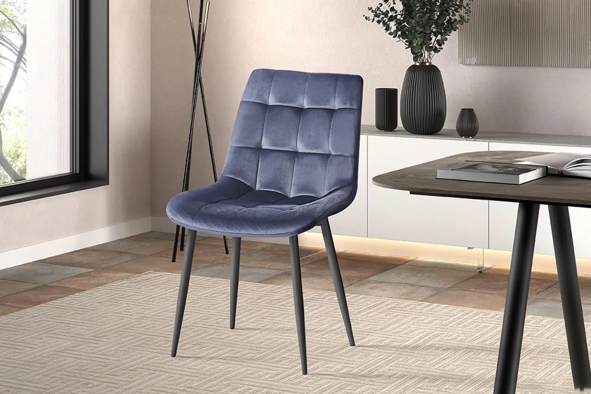 Eetkamerstoelen^Huisenthuis Stoel Alice – Set van 4 Donkergrijs