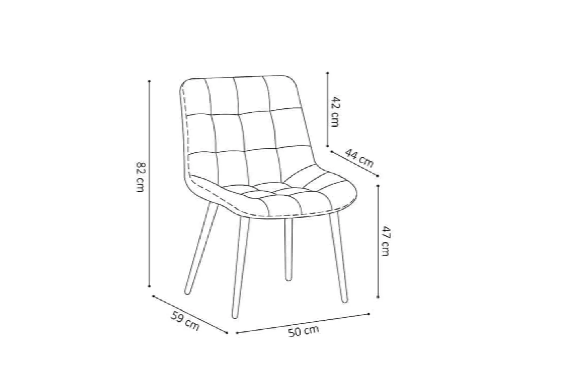 Eetkamerstoelen^Huisenthuis Stoel Alice – Set van 4 Donkergrijs