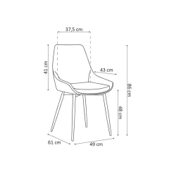Eetkamerstoelen^Huisenthuis Stoel Bern Donkergrijs
