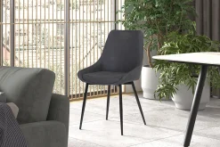 Eetkamerstoelen^Huisenthuis Stoel Bern Donkergrijs