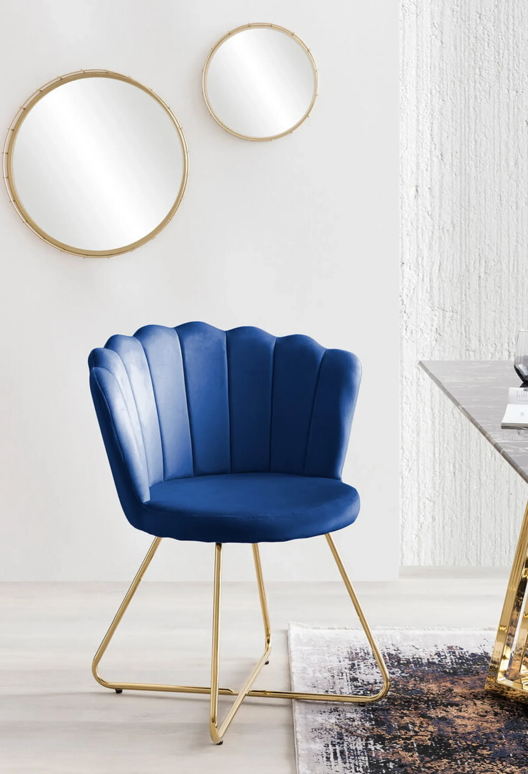 Eetkamerstoelen^Huisenthuis Stoel Chanelle – Set van 2 Donkerblauw