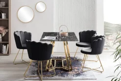 Eetkamerstoelen^Huisenthuis Stoel Chanelle – Set van 2 Zwart